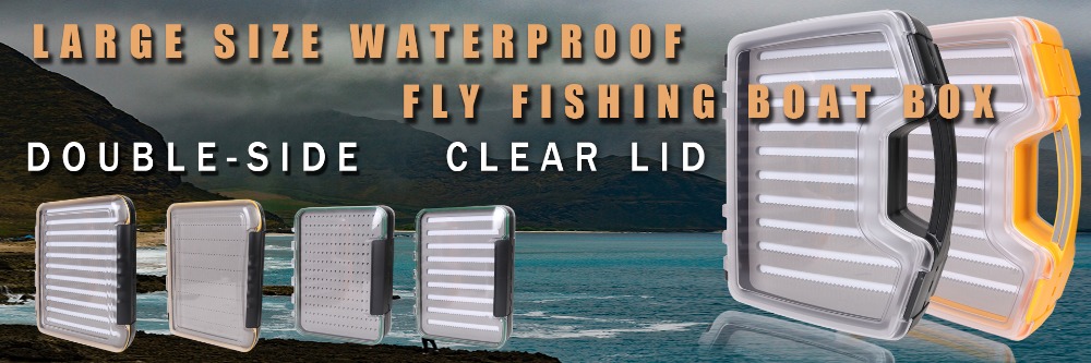 Large Waterproof Double Sided Fly Fishing Boat Box, Foam A
