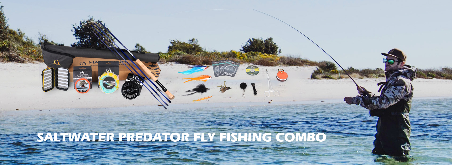  Maxcatch Predator Saltwater Fly Fishing Rod: 9ft, 4-Piece, 8/ 9/10/12 Weight